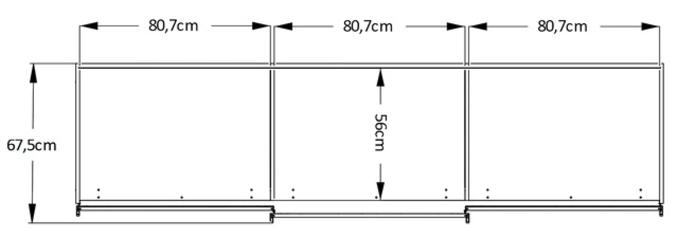 STAUD Schwebetürenschrank »Sinfonie Plus, edles Design in hochwertiger Qualität, Made in Germany« Mittelband in Mattglas und vier verschiedenen Ausstattungsvarianten