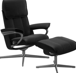 Stressless® Fußhocker »Admiral« mit Cross Base, Größe M & L, Holzakzent Schwarz