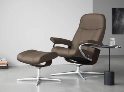Stressless® Fußhocker »Consul« mit Cross Base, Größe S, M & L, Holzakzent Braun
