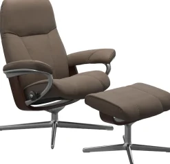 Stressless® Fußhocker »Consul« mit Cross Base, Größe S, M & L, Holzakzent Braun