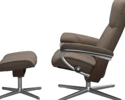 Stressless® Fußhocker »Consul« mit Cross Base, Größe S, M & L, Holzakzent Braun