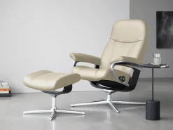 Stressless® Fußhocker »Consul« mit Cross Base, Größe S, M & L, Holzakzent Schwarz