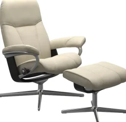 Stressless® Fußhocker »Consul« mit Cross Base, Größe S, M & L, Holzakzent Schwarz