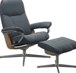 Stressless® Fußhocker »Consul« mit Cross Base, Größe S, M & L, Holzakzent Eiche