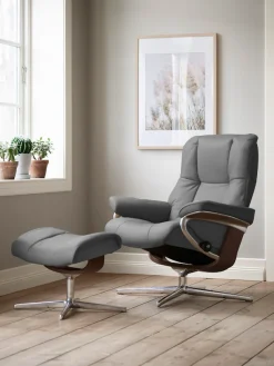 Stressless® Fußhocker »Mayfair« mit Cross Base, Größe S, M & L, Holzakzent Braun