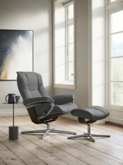 Stressless® Fußhocker »Mayfair« mit Cross Base, Größe S, M & L, Holzakzent Braun