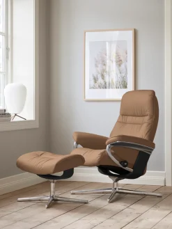 Stressless® Fußhocker »Sunrise« mit Cross Base, Größe S, M & L, Holzakzent Schwarz