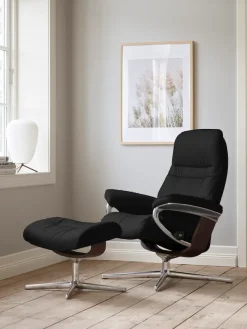 Stressless® Fußhocker »Sunrise« mit Cross Base, Größe S, M & L, Holzakzent Braun