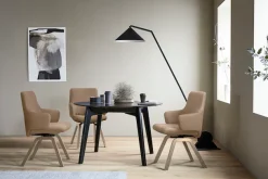 Stressless® Polsterstuhl »Laurel« () Low Back mit Armlehne, Größe L, mit schräggestellten Beinen in Eiche