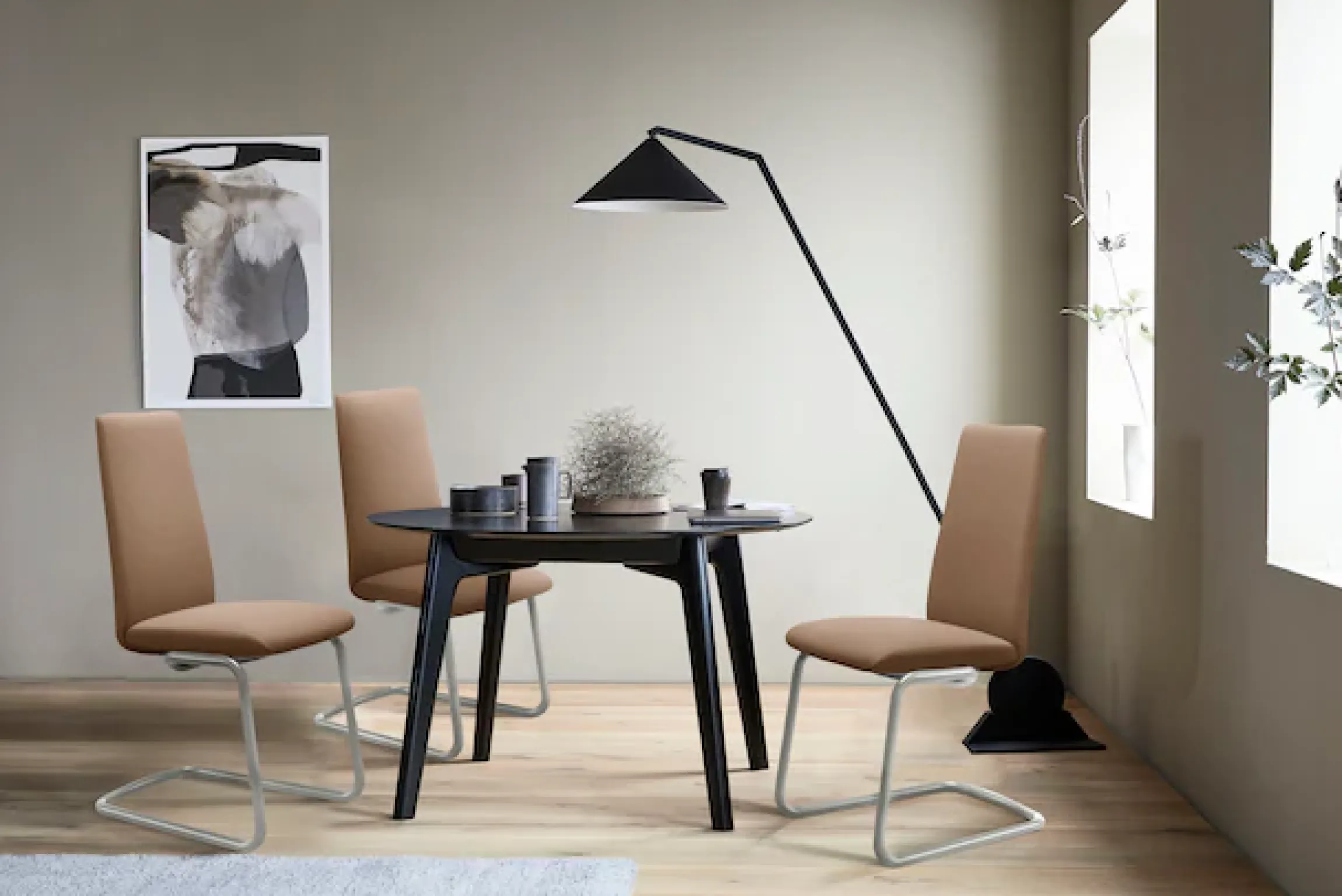 Stressless® Polsterstuhl »Laurel« () High Back, Größe M, mit Beinen aus Stahl in Schwarz matt