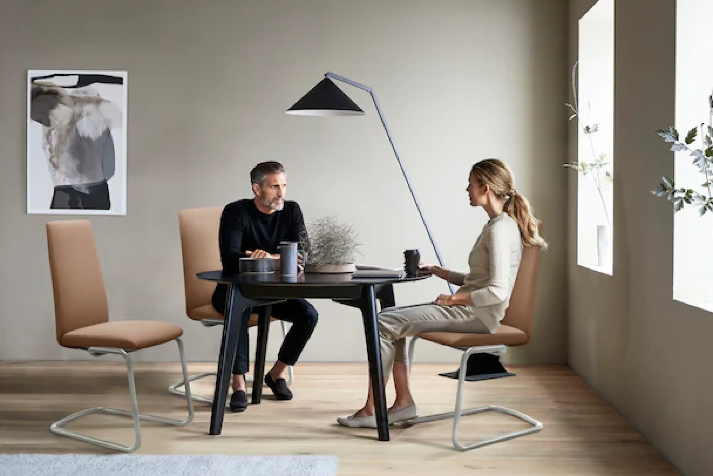 Stressless® Polsterstuhl »Laurel« () High Back, Größe M, mit Beinen aus Stahl in Schwarz matt