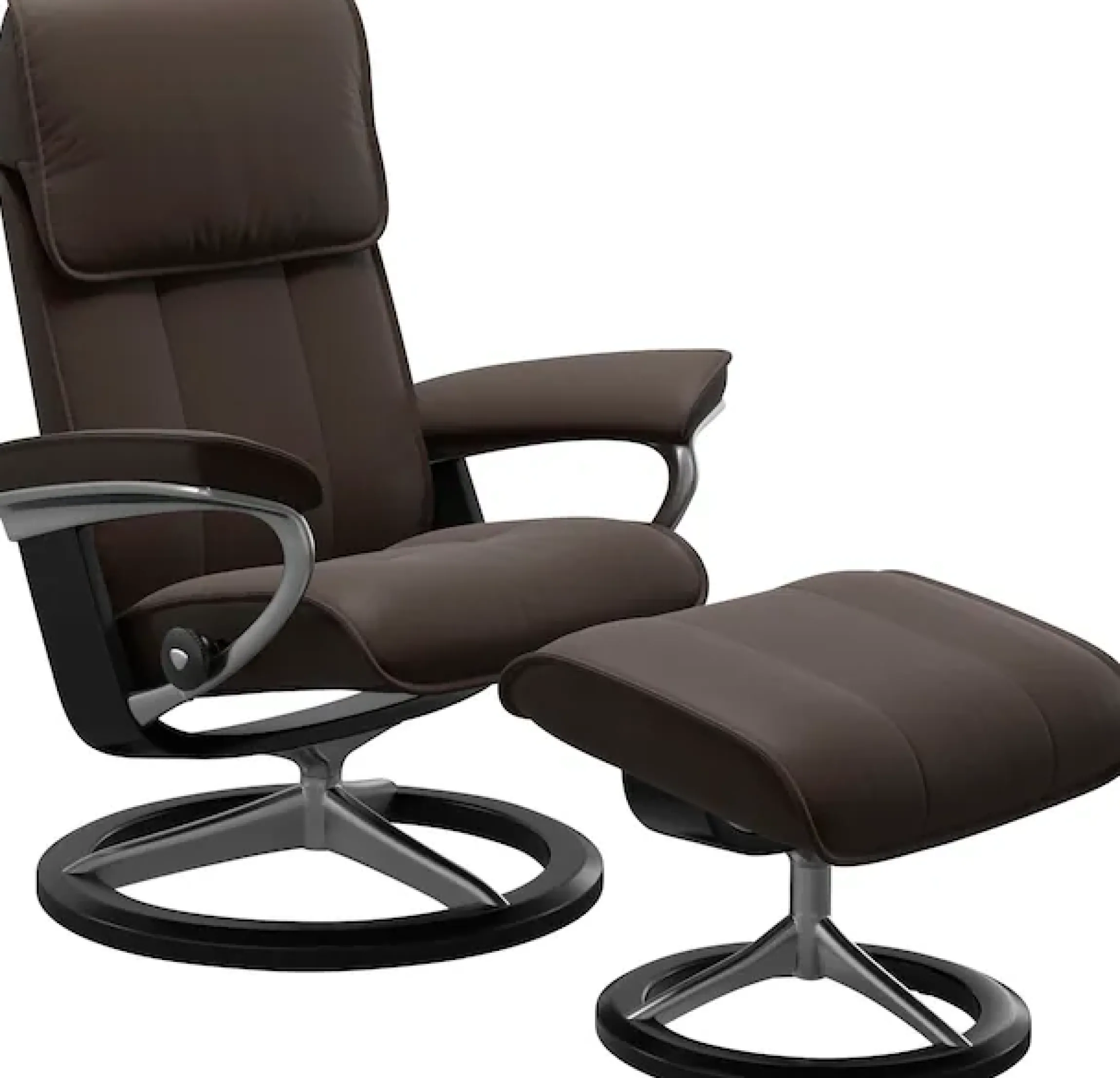 Stressless® Relaxsessel »Admiral« Set, Relaxsessel inkl. Hocker,mit Signature Base, Größe M & L, Gestell Schwarz