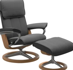 Stressless® Relaxsessel »Admiral« Set, Relaxsessel inkl. Hocker,mit Signature Base, Größe M & L, Gestell Eiche