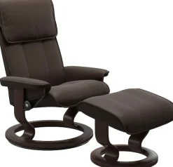 Stressless® Relaxsessel »Admiral« Set, Relaxsessel inkl. Hocker,mit Classic Base, Größe M & L, Gestell Wenge