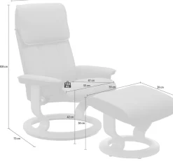 Stressless® Relaxsessel »Admiral« Set, Relaxsessel inkl. Hocker,mit Classic Base, Größe M & L, Gestell Wenge