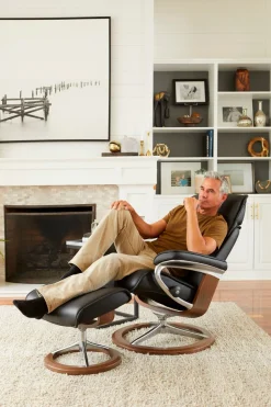 Stressless® Relaxsessel »Admiral« Set, Relaxsessel inkl. Hocker,mit Signature Base, Größe M & L, Gestell Braun