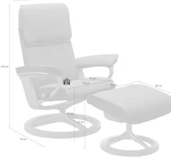 Stressless® Relaxsessel »Admiral« Set, Relaxsessel inkl. Hocker,mit Signature Base, Größe M & L, Gestell Braun