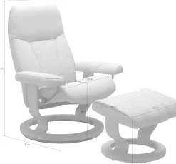 Stressless® Relaxsessel »Consul« Set, Relaxsessel mit Hocker,mit Hocker, mit Classic Base, Größe M, Gestell Schwarz