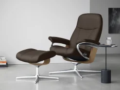 Stressless® Relaxsessel »Consul« mit Cross Base, Größe S, M & L, Holzakzent Eiche, in 2 Bezugsqualitäten lieferbar