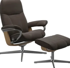 Stressless® Relaxsessel »Consul« mit Cross Base, Größe S, M & L, Holzakzent Eiche, in 2 Bezugsqualitäten lieferbar