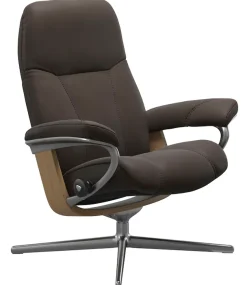 Stressless® Relaxsessel »Consul« mit Cross Base, Größe S, M & L, Holzakzent Eiche, in 2 Bezugsqualitäten lieferbar