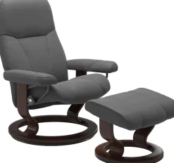 Stressless® Relaxsessel »Consul« Set, Relaxsessel mit Hocker,mit Hocker, mit Classic Base, Größe M, Gestell Braun