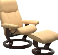 Stressless® Relaxsessel »Consul« Set, Relaxsessel mit Hocker,mit Hocker, mit Classic Base, Größe S, Gestell Braun
