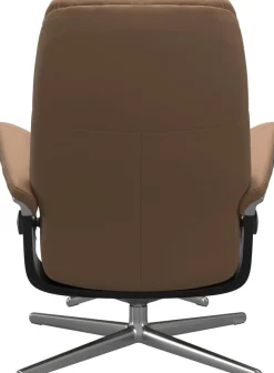 Stressless® Relaxsessel »Consul« Set, Relaxsessel mit Hocker,mit Hocker, mit Cross Base, Größe S, M & L, Holzakzent Schwarz