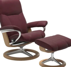 Stressless® Relaxsessel »Consul« Set, Relaxsessel mit Hocker,mit Hocker, mit Signature Base, Größe M, Gestell Eiche