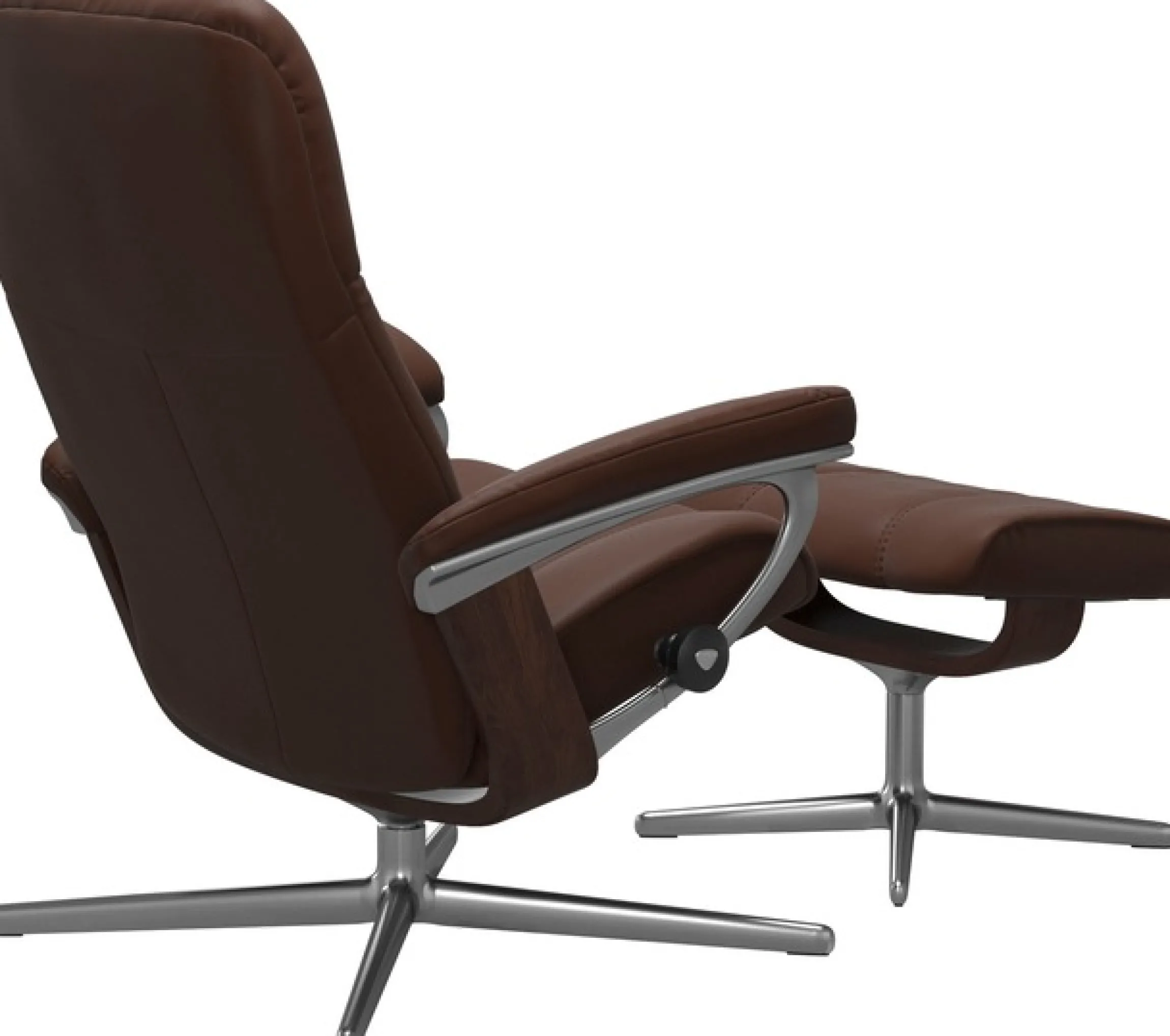 Stressless® Relaxsessel »Consul« Set, Relaxsessel mit Hocker,mit Hocker, mit Cross Base, Größe S, M & L, Holzakzent Braun