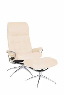 Stressless® Relaxsessel »London« Set, Relaxsessel mit Hocker,mit Hocker, High Back, mit Star Base, Gestell Chrom