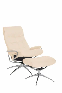 Stressless® Relaxsessel »London« Set, Relaxsessel mit Hocker,mit Hocker, High Back, mit Star Base, Gestell Chrom