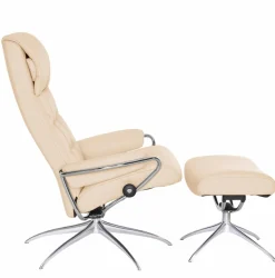 Stressless® Relaxsessel »London« Set, Relaxsessel mit Hocker,mit Hocker, High Back, mit Star Base, Gestell Chrom