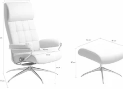 Stressless® Relaxsessel »London« Set, Relaxsessel mit Hocker,mit Hocker, High Back, mit Star Base, Gestell Chrom
