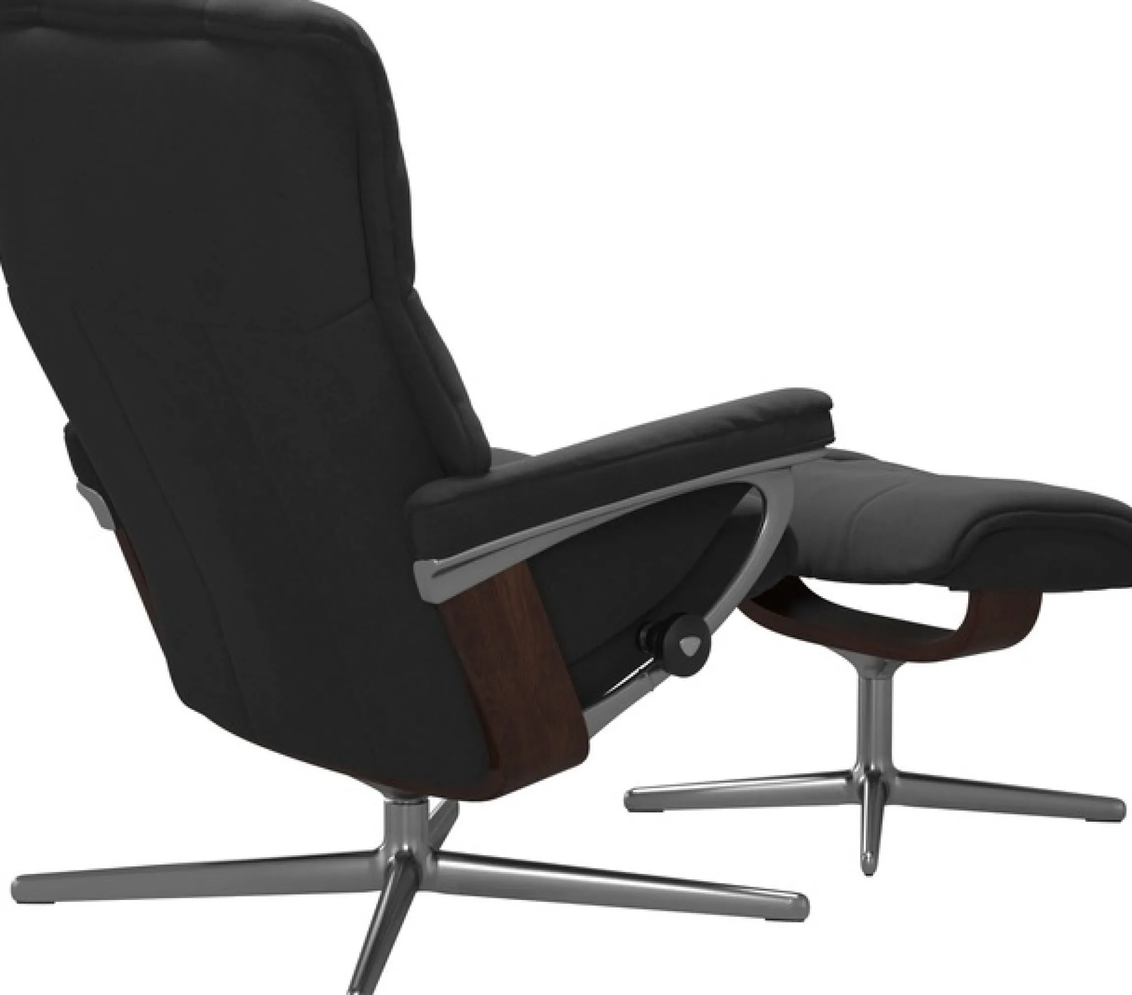 Stressless® Relaxsessel »Mayfair« Set, Relaxsessel mit Hocker,mit Hocker, mit Cross Base, Größe S, M & L, Holzakzent Braun