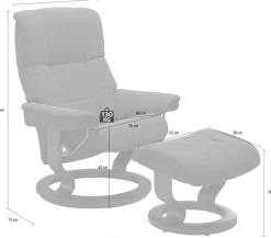 Stressless® Relaxsessel »Mayfair« Set, Relaxsessel mit Hocker,mit Hocker, mit Signature Base, Größe S, M & L, Gestell Eiche