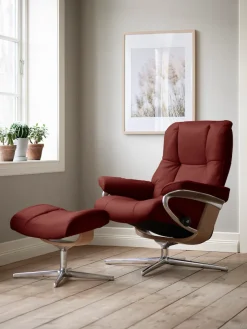 Stressless® Relaxsessel »Mayfair« Set, Relaxsessel mit Hocker,mit Hocker, mit Cross Base, Größe S, M & L, Holzakzent Eiche