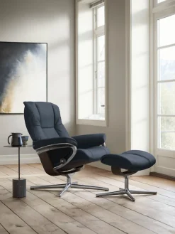 Stressless® Relaxsessel »Mayfair« Set, Relaxsessel mit Hocker,mit Hocker, mit Cross Base, Größe S, M & L, Holzakzent Wenge
