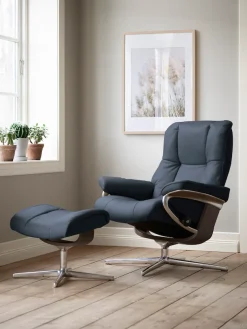 Stressless® Relaxsessel »Mayfair« Set, Relaxsessel mit Hocker,mit Hocker, mit Cross Base, Größe S, M & L, Holzakzent Wenge