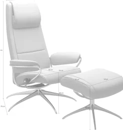 Stressless® Relaxsessel »Paris« Set, Relaxsessel mit Hocker,mit Hocker, High Back, mit Star Base, Gestell Chrom