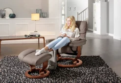 Stressless® Relaxsessel »Ruby« Set,mit Classic Base, Größe L, Gestell Eiche, Wenge, Braun & Schwarz