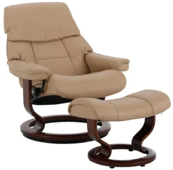 Stressless® Relaxsessel »Ruby« Set, Relaxsessel mit Hocker,mit Classic Base, Größe S, Gestell Eiche, Wenge, Braun & Schwarz