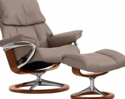 Stressless® Relaxsessel »Ruby« Set, Relaxsessel mit Hocker,mit Signature Base, Größe L, Gestell Eiche, Wenge, Braun & Schwarz