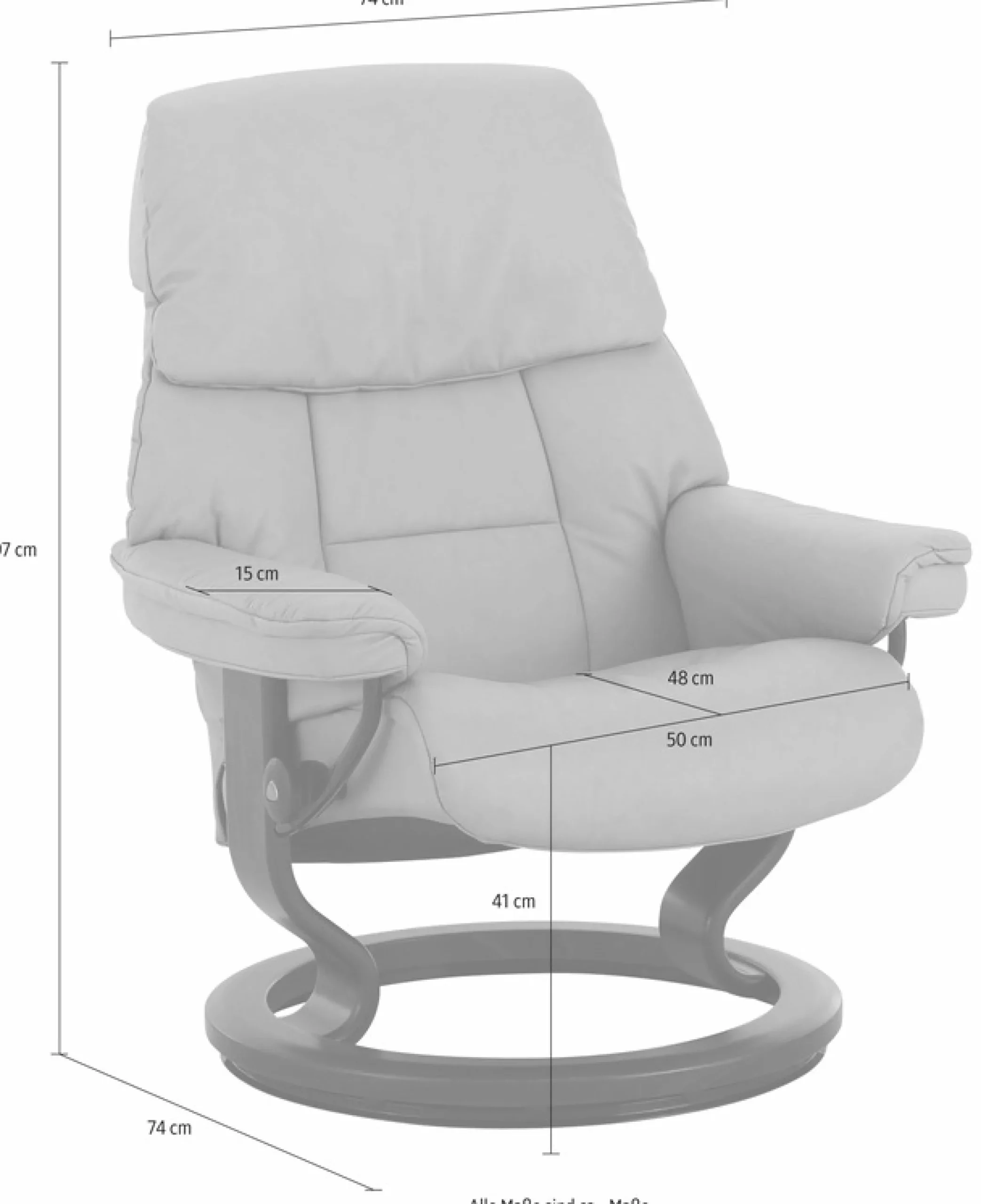 Stressless® Relaxsessel »Ruby« mit Classic Base, Größe S, Gestell Eiche, Wenge, Braun & Schwarz