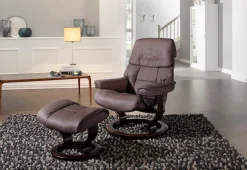 Stressless® Relaxsessel »Ruby« Set, Relaxsessel mit Hocker,mit Classic Base, Größe L, Gestell Eiche, Wenge, Braun & Schwarz