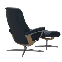 Stressless® Relaxsessel »Sunrise« Set, Relaxsessel mit Hocker,mit Hocker, mit Cross Base, Größe S, M & L, Holzakzent Eiche