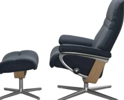 Stressless® Relaxsessel »Sunrise« Set, Relaxsessel mit Hocker,mit Hocker, mit Cross Base, Größe S, M & L, Holzakzent Eiche