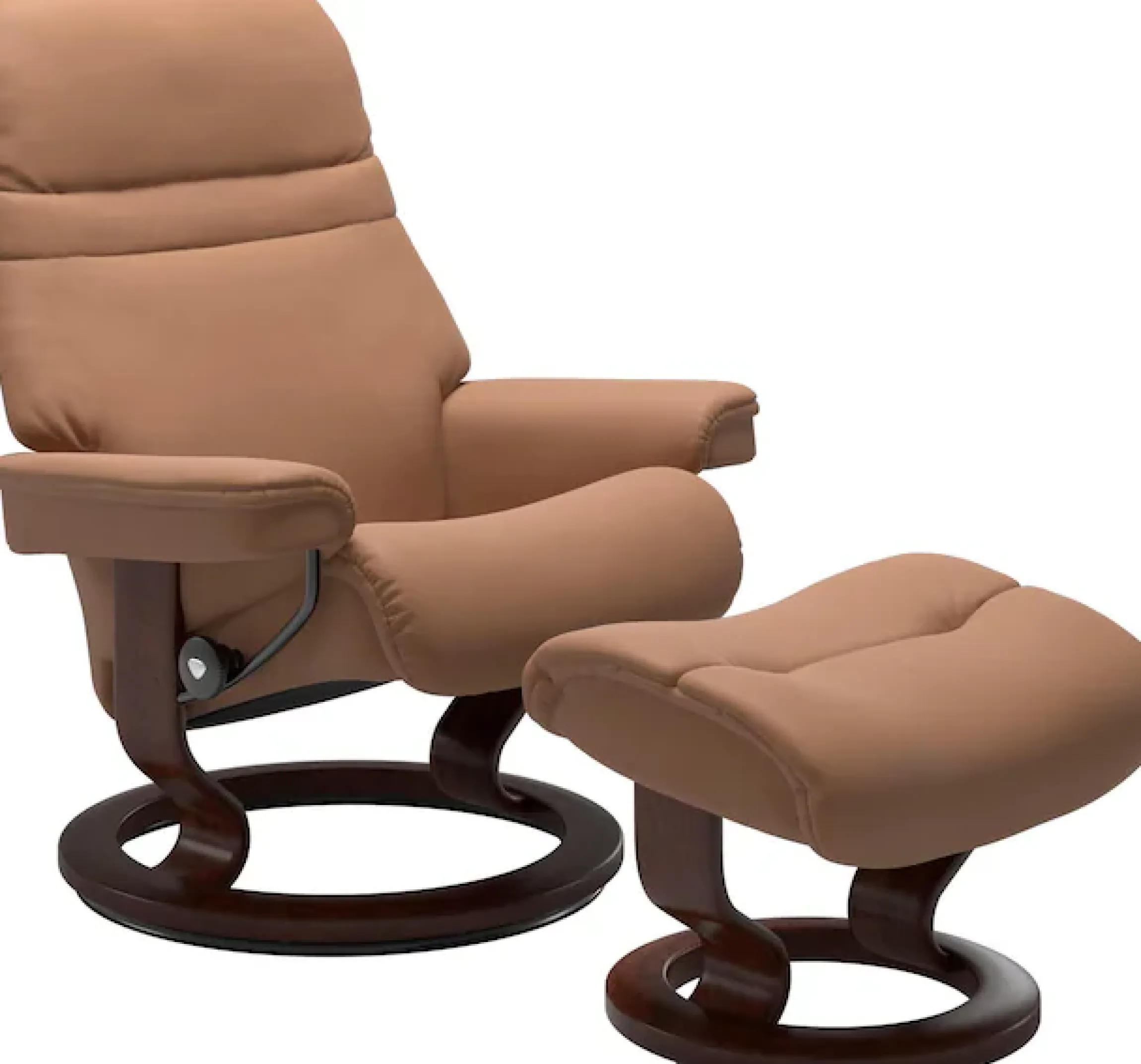 Stressless® Relaxsessel »Sunrise« Set, Relaxsessel mit Hocker,mit Classic Base, Größe L, Gestell Braun