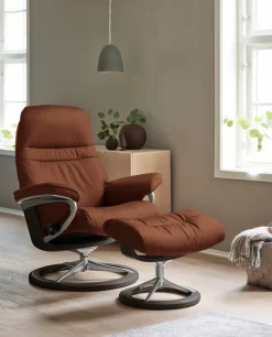 Stressless® Relaxsessel »Sunrise« Relaxsessel mit Hocker,mit Signature Base, Größe S, Gestell Wenge, in 2 Lederqualitäten lieferbar
