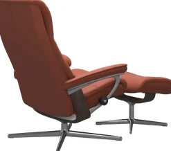 Stressless® Relaxsessel »View« Set, Relaxsessel mit Hocker,mit Hocker, mit Cross Base, Größe S, M & L, Holzakzent Wenge